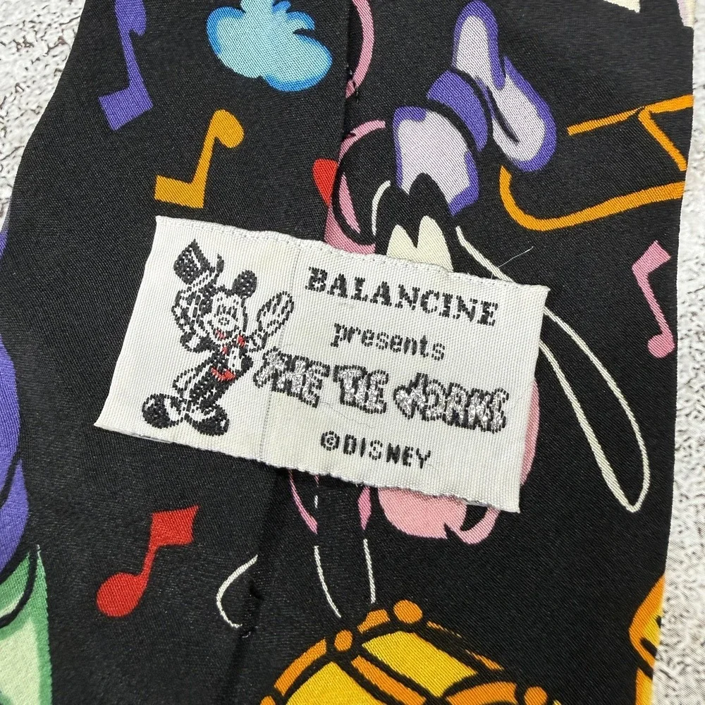BALANCINE Silk Tie Mens OS Goofy Black Music Piano Pointed‎ Made IKorea Necktie